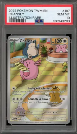 Pokemon Chansey Twilight Masquerade Illustration Rare #187 PSA 10 Gem Mint - Image 1