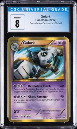 2012 POKEMON BOUNDARIES CROSSED #150/149 GOLURK CGC 8 - Image 1