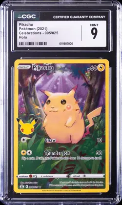 2021 POKEMON CELEBRATIONS HOLO #005/025 PIKACHU CGC 9 - Image 1
