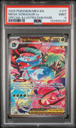 2025 POKEMON MEG EN-MEGA EVOLUTION #177 MEGA VENUSAUR EX PSA 9 - Image 1