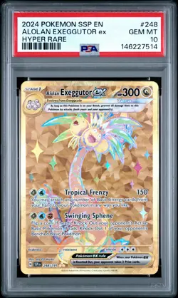 2024 POKEMON SSP EN-SURGING SPARKS HYPER RARE #248 ALOLAN EXEGGUTOR EX PSA 10 - Image 1