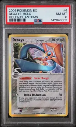 2006 POKEMON EX HOLON PHANTOMS #4 DEOXYS-HOLO PSA 8 - Image 1