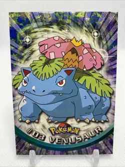 1999 Topps Pokemon TV Animation Series 1 - Venusaur #03 - Black Logo - Non-Holo - Image 1