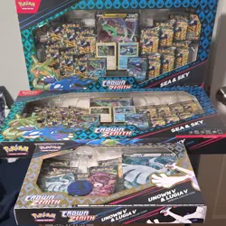 Pokemon Crown Zenith Special Collection Set Rayquaza V Kyogre Unown V Lugia V - Image 1