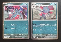Sneasel 020 Weavile MEP 021 Black Star Cosmo Holo Promo Set Pokemon TCG NM - Image 1