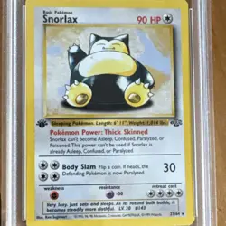 Pokemon Jungle Snorlax 1st Edition PSA 8 Rare Card 27/64 English 1999 - Image 3
