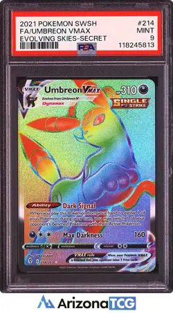 Pokemon 2021 Umbreon VMAX 214/203 Alt Art Secret Rare Evolving Skies PSA 9 - Image 1