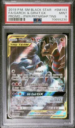2019 POKEMON SM BLACK STAR PROMO #SM193 FULL ART/GARCHOMP & GIRATINA GX PSA 9 - Image 1