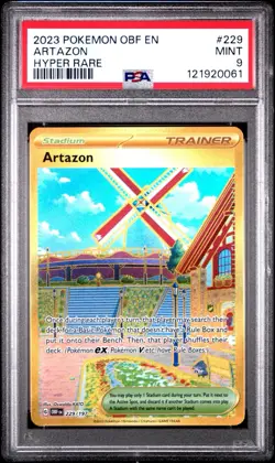 2023 POKEMON OBF EN-OBSIDIAN FLAMES HYPER RARE #229 ARTAZON PSA 9 - Image 1