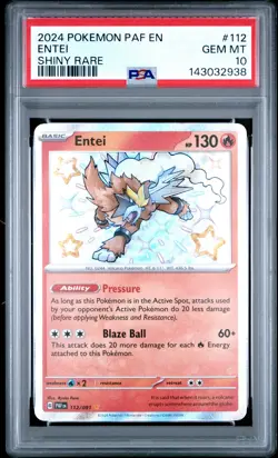 2024 POKEMON PAF EN-PALDEAN FATES SHINY RARE #112 ENTEI PSA 10 - Image 1