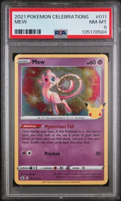 2021 POKEMON CELEBRATIONS #011 MEW PSA 8 - Image 1