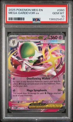 136925457 Mega Gardevoir ex 2025 Pokemon Mega Evolution #060 PSA 10 - Image 1
