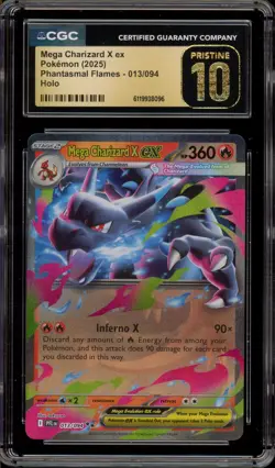 Pokemon Mega Charizard X ex Phantasmal Flames Double Rare #013 CGC 10 Pristine - Image 1