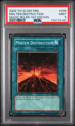 2002 YU-GI-OH! MRL-MAGIC RULER 1ST EDITION #098 MOLTEN DESTRUCTION PSA 9 - Image 1