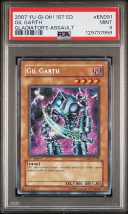 Gil Garth GLAS-EN091 1st Edition Secret Rare NA Yugioh PSA 9 *958 - Image 1