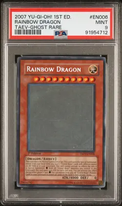 Rainbow Dragon TAEV-EN006 1st Edition Ghost Rare Yugioh PSA 9 *712 - Image 1