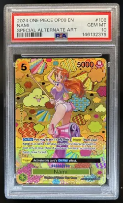 2024 One Piece Emperors in the New World Nami Special Alt Art #OP08-106 PSA 10 - Image 1