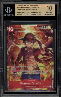 One Piece CCG Monkey.D.Luffy Treasure Boosters Set Promo ST10-006 BGS 10 - Image 1