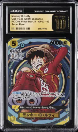2024 ONE PIECE JPN PC: ONE PIECE DAY'24 #OP07-109 MONKEY D. LUFFY CGC 10 PRISTIN - Image 1