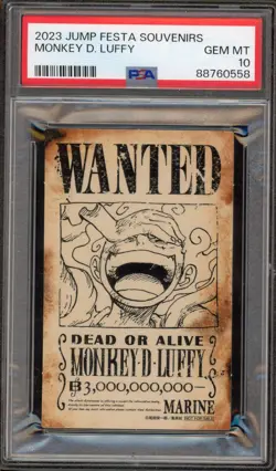 One Piece CCG Monkey.D.Luffy 2023 Jump Festa Souvenirs PSA 10 Gem Mint - Image 1