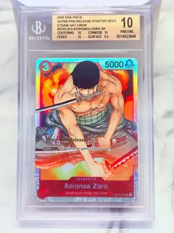 2022 One Piece RORONOA ZORO SUPER PRE-RELEASE ST01-013 SPECIAL RARE BGS 10 ENG - Image 1