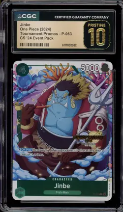 One Piece CCG Jinbe CS '24 Event Pk. Promo P-063 CGC 10 Pristine - Image 1