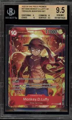 One Piece CCG Monkey.D.Luffy Treasure Boosters Set Promo ST10-006 BGS 9.5 - Image 1