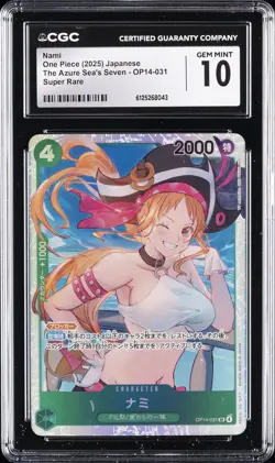 2025 ONE PIECE JPN THE AZURE SEA'S SEVEN, SUPER RARE NAMI CGC 10 GEM MINT - Image 1