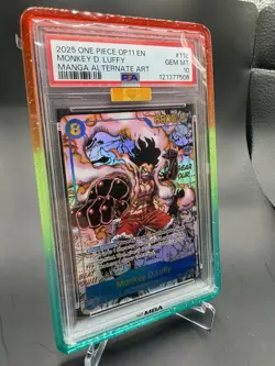 PSA 10 Monkey D Luffy Manga OP11 #118 One Piece TCG + MBA Gold Diamond Certified - Image 1