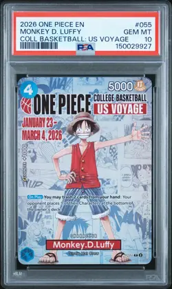 2026 ONE PIECE PROMOS ONE PIECE COLLEGE BK: US VOYAGE MONKEY D. LUFFY PSA 10 - Image 1