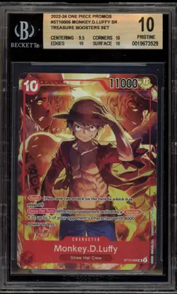 One Piece CCG Monkey.D.Luffy Treasure Boosters Set Promo ST10-006 BGS 10 - Image 1