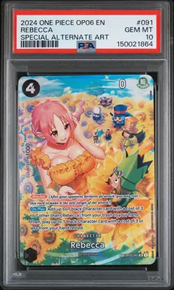 2024 ONE PIECE OP06-WINGS OF THE CAPTAIN SPECIAL ALTERNATE ART REBECCA PSA 10 - Image 1
