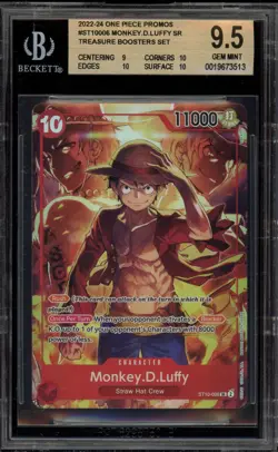 One Piece CCG Monkey.D.Luffy Treasure Boosters Set Promo ST10-006 BGS 9.5 - Image 1