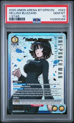Union Arena TCG Hellish Blizzard Alt Art Holo PSA 10 Gem Mint CCG One Punch Man - Image 1