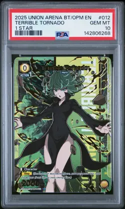 Union Arena TCG Terrible Tornado Alt Art Holo PSA 10 Gem Mint CCG One Punch Man - Image 1