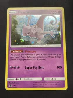 Pokemon Card Mewtwo S&M Ultra Rare Cosmos Holo Black Star Promo SM77 LP - Image 1