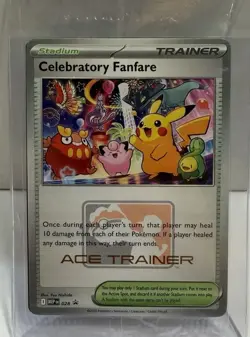 Pokemon TCG Celebratory Fanfare & Ace Trainer 2025 Promo Holo Trainer Card Lot - Image 1