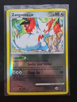 Pokemon TCG Platinum Zangoose Card 66/127 Reverse Holo LP - Image 1