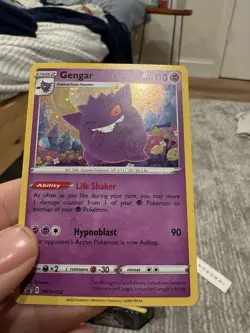 Pokemon Gengar SWSH052 Promo Holo Card Sword & Shield Life Shaker HP110 - Image 1