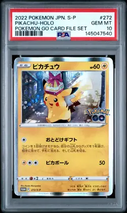 2022 POKEMON JPN S PROMO POKEMON GO CARD FILE SET #272 PIKACHU-HOLO PSA 10 - Image 1