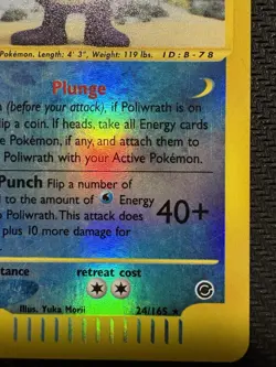 Pokemon TCG Poliwrath Expedition Reverse Holo Rare 24/165 LP Lightly Played Card - Image 4