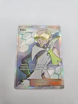 Faba 208/214 GMT Lost Thunder Pokemon TCG Card Full Art Trainer Holo Rare - Image 1