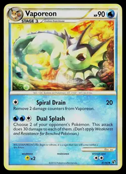 Pokemon Card - Vaporeon Undaunted 41/90 Uncommon - Image 1