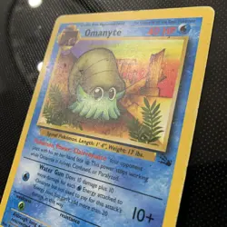 Pokemon TCG Omanyte Fossil Card 52/62 DAMAGED Kagemaru Himeno Vintage - Image 2