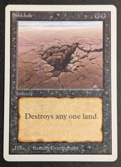 MTG Card - 1x Sinkhole - Unlimited Edition (2ED) - MP - Vintage Black Magic 1993 - Image 1