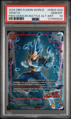 2025 DRAGON BALL SUPER CARD GAME FUSION WORLD NEW ADVENTURE VEGETA PSA 10 - Image 1