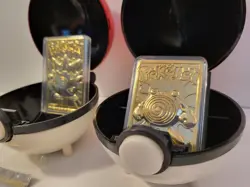 1999 Burger King Pokemon 23K Gold Cards Togepi & Poliwhirl Set Poke Balls & COA - Image 2