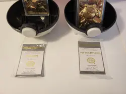 1999 Burger King Pokemon 23K Gold Cards Togepi & Poliwhirl Set Poke Balls & COA - Image 4