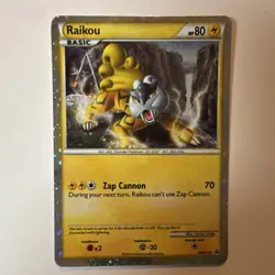 Pokemon Raikou HGSS19 HGSS Trainer Kit Promo Basic 80 HP Holo Card - Image 1