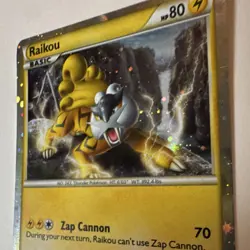Pokemon Raikou HGSS19 HGSS Trainer Kit Promo Basic 80 HP Holo Card - Image 2